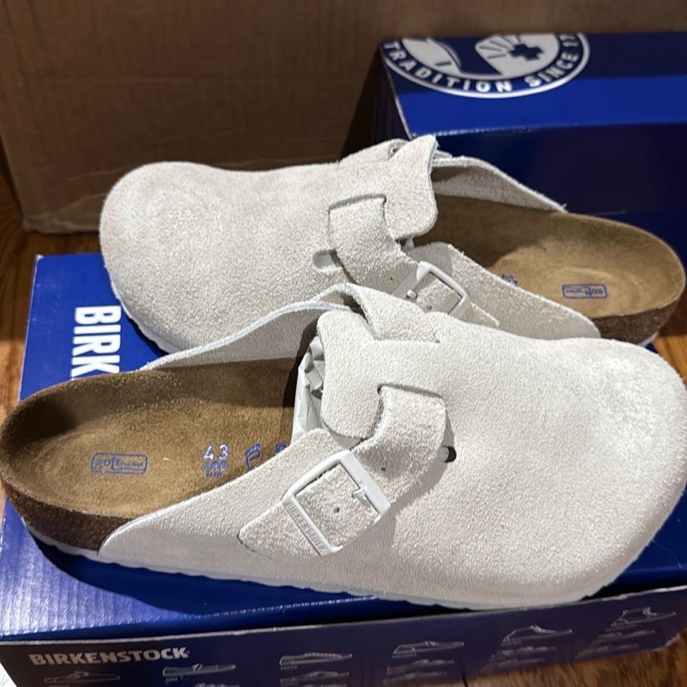 Birkenstock Cream Suede Men's Loafers
